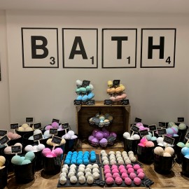 Bath Bomb Table @ Soak Southwell