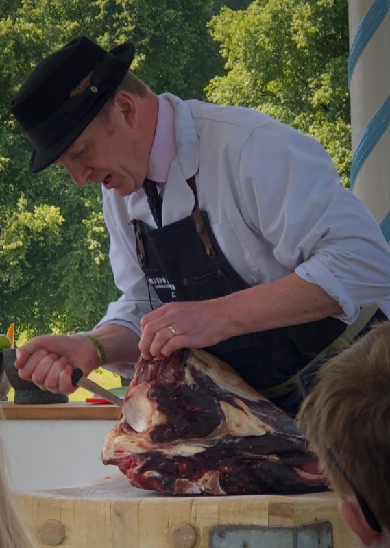 Dad doing Butchery demo