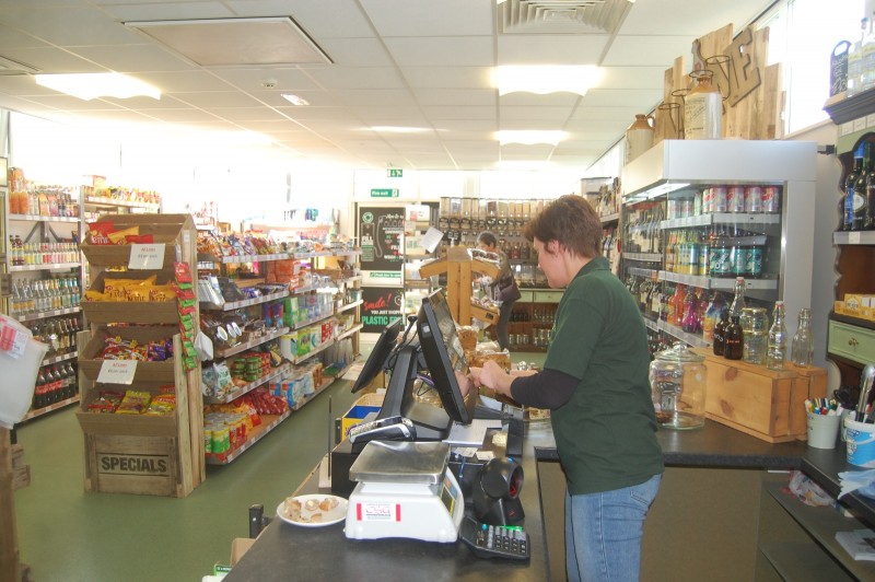interia of the shop from the till