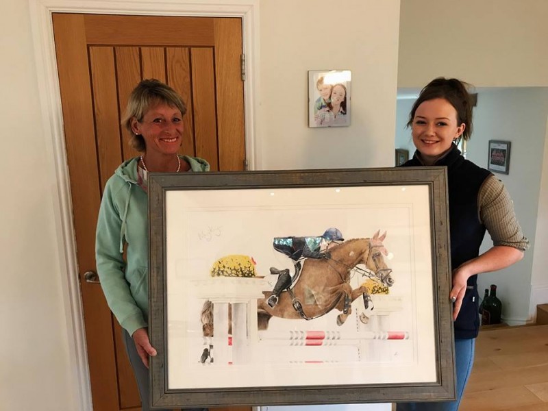 One of our artists with Mary King we framed for M.E Charity