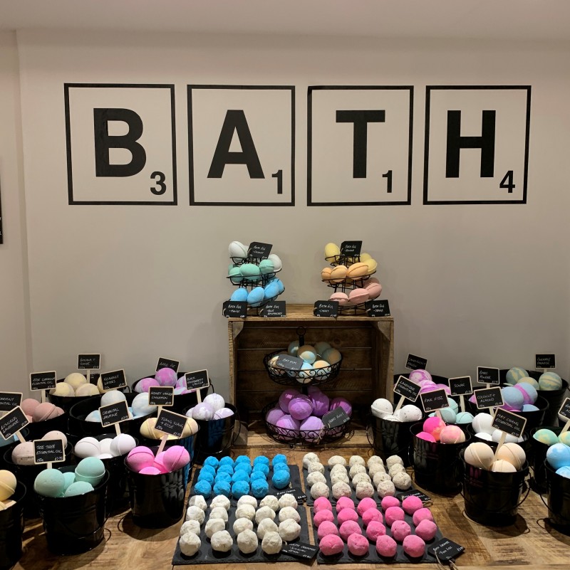Bath Bomb Table @ Soak Southwell