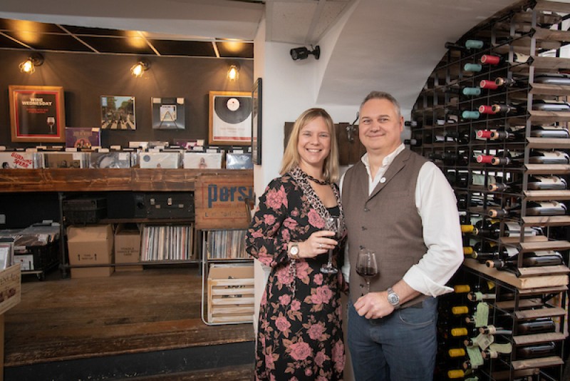 Steve Tattam and Whilmari Swift with Wine and Vinyl
